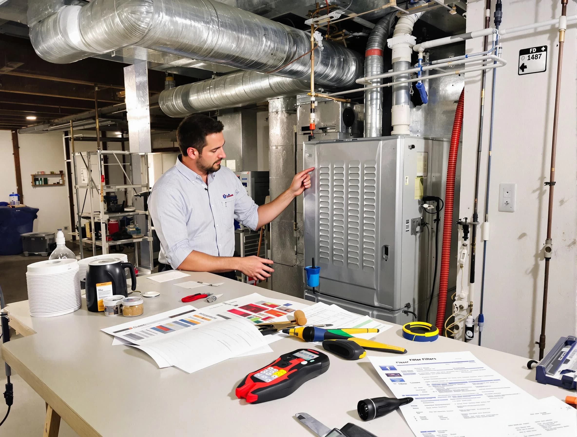 Scottdale Air Duct Cleaning inspector conducting detailed filter system evaluation using professional diagnostic tools in Scottdale