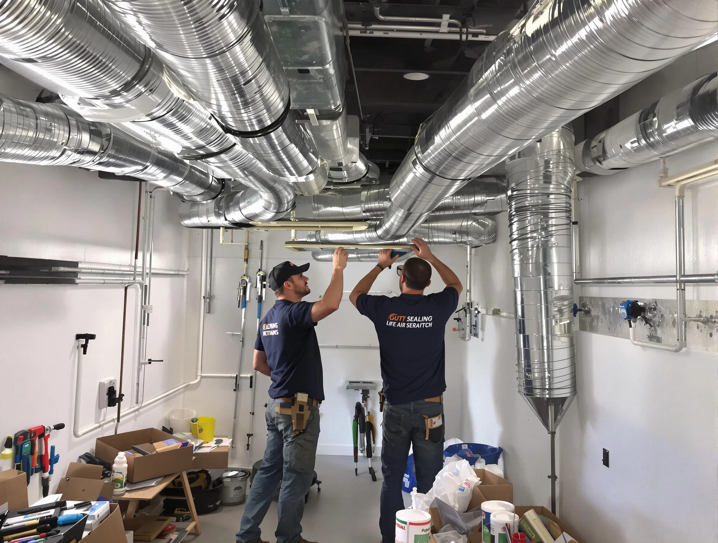 Scottdale Air Duct Cleaning technician applying professional duct sealing solutions in Scottdale