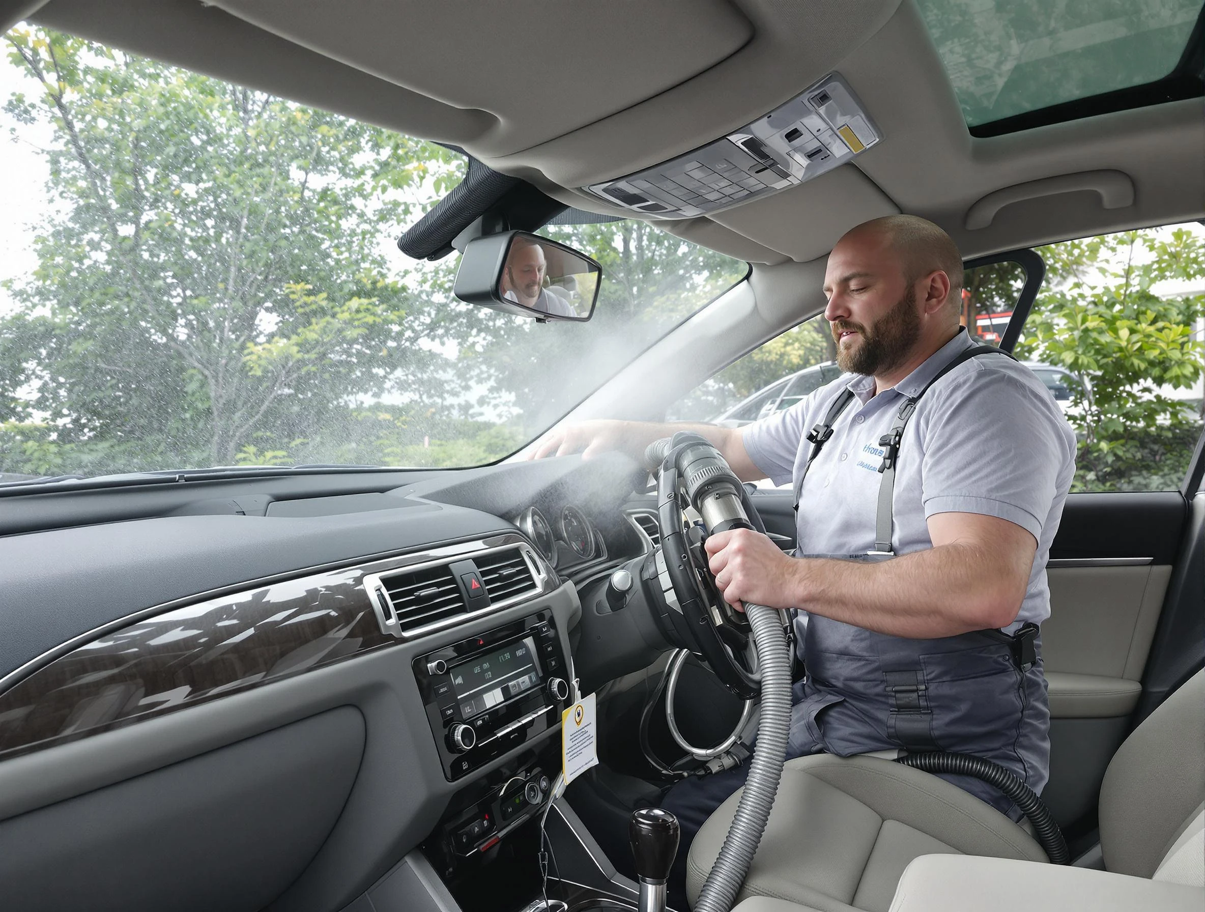 Scottdale Air Duct Cleaning specialist performing professional car duct cleaning in Scottdale