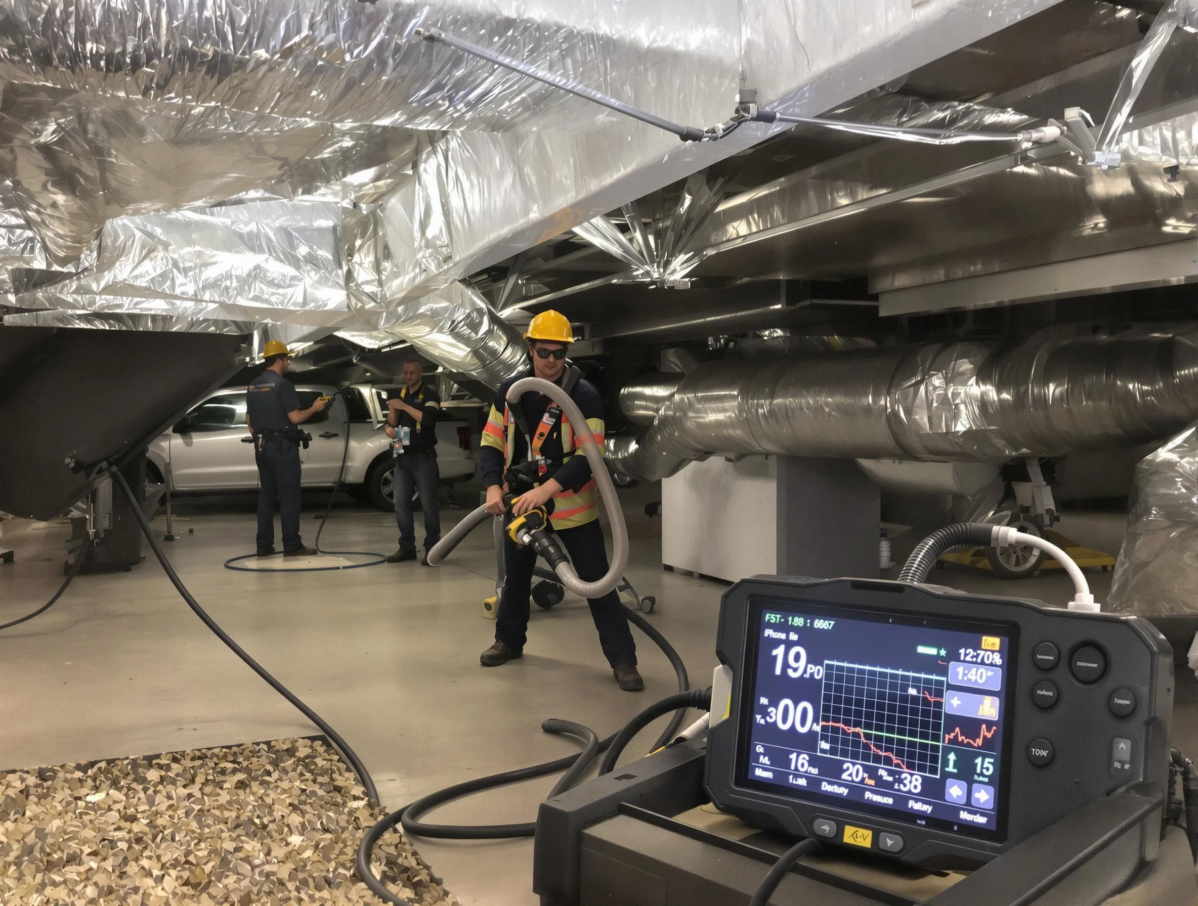 Professional negative pressure duct cleaning by Scottdale Air Duct Cleaning in Scottdale